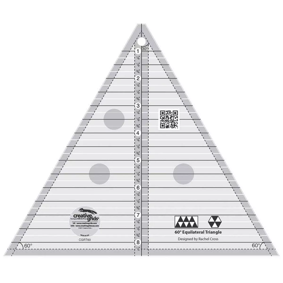 Creative Grids 60-Degree 8 1/2″ Triangle Ruler