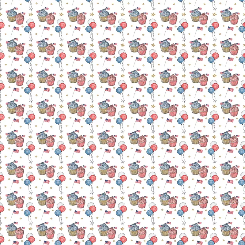 Cupcake & Stars Fabric – White