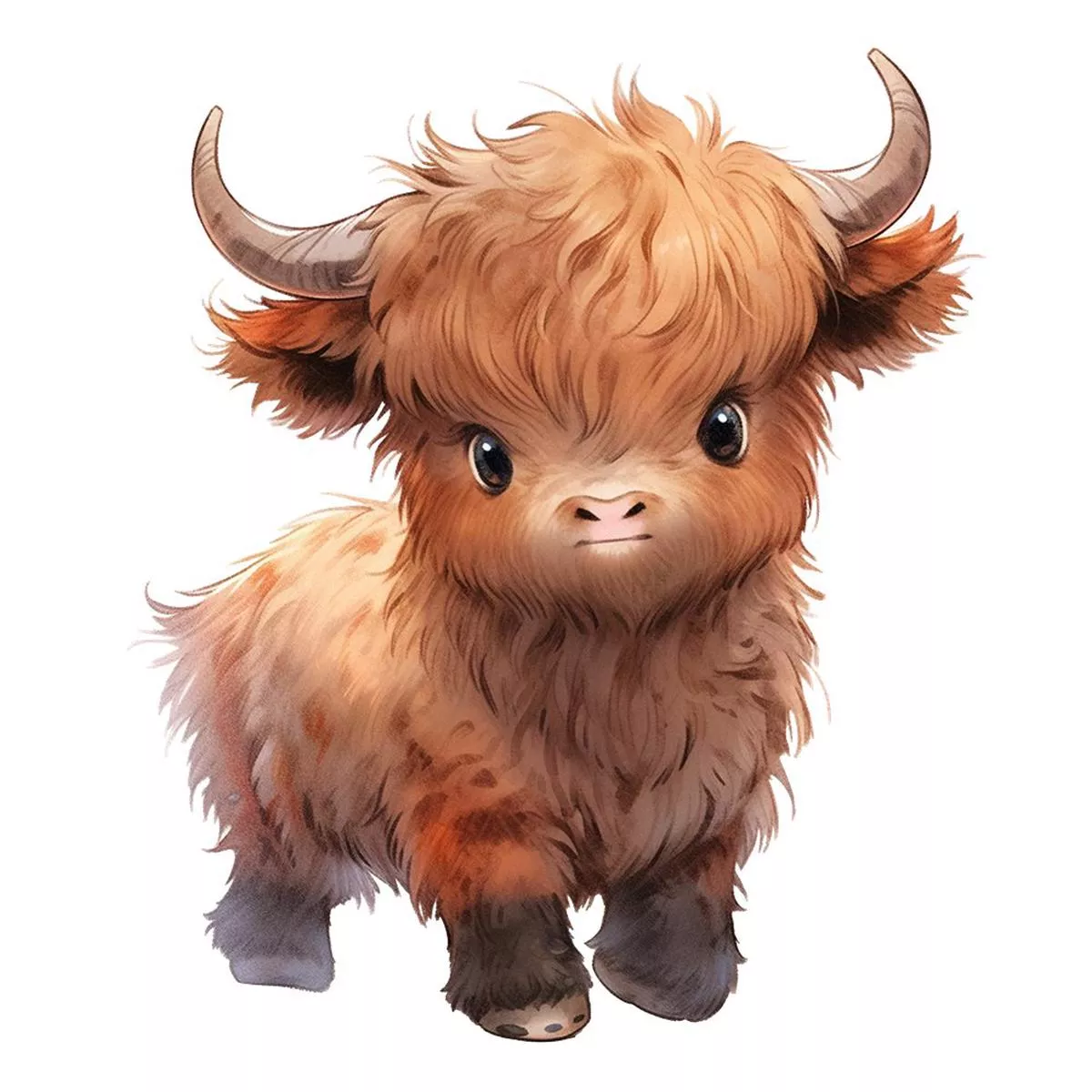 Cute Highland Cow #1 Fabric Panel