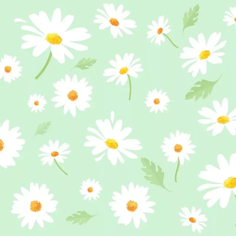 Daisy Flowers Fabric – Green