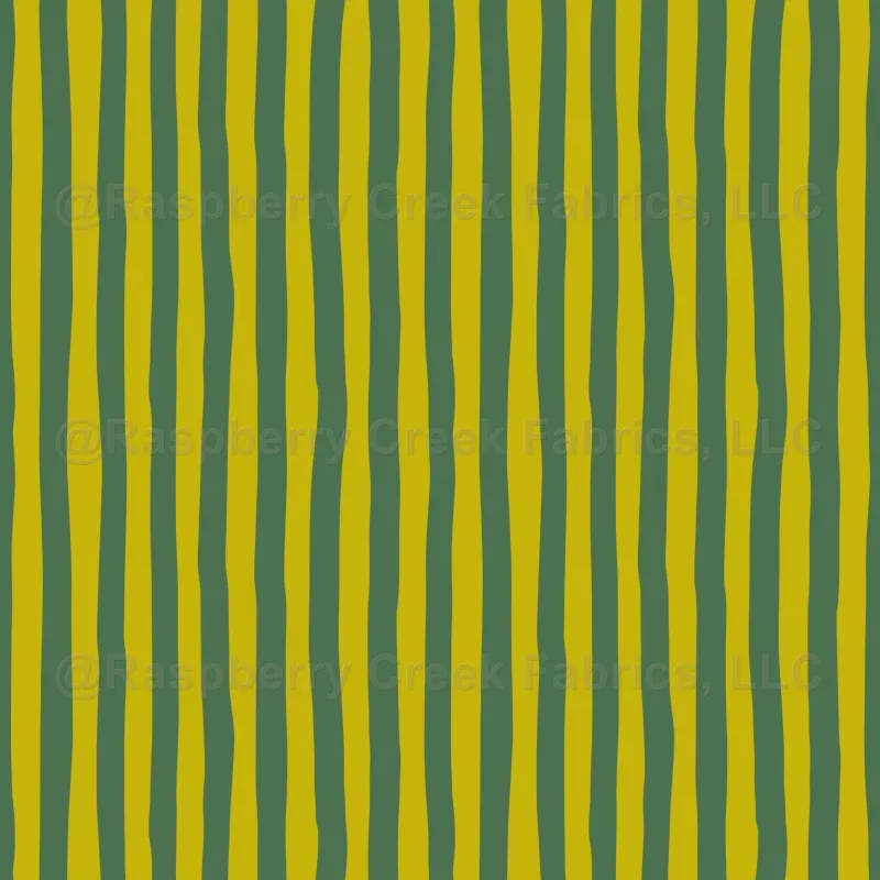 Dark Yellow & Green Wonky Stripes