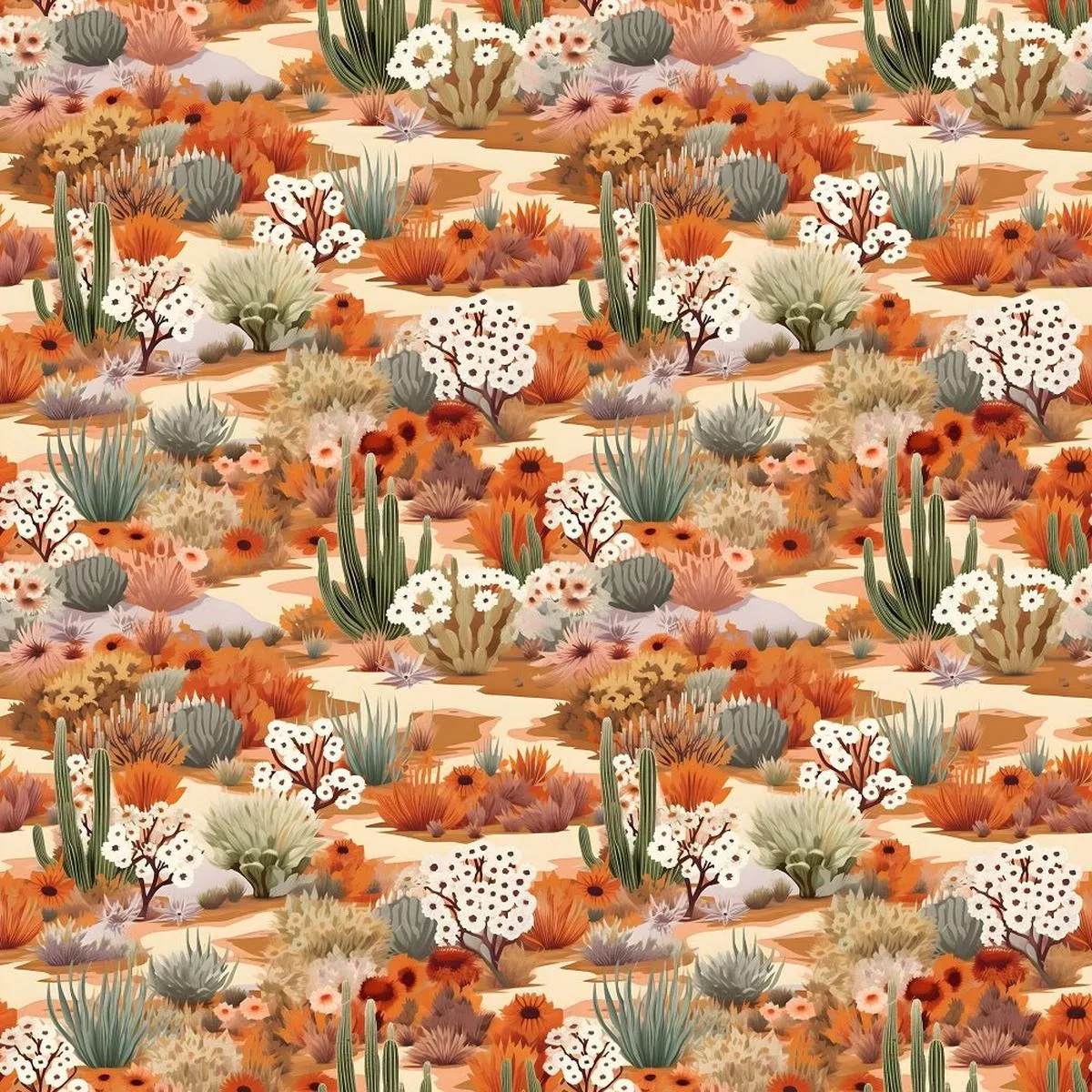 Desert Oasis Pattern #1 Fabric
