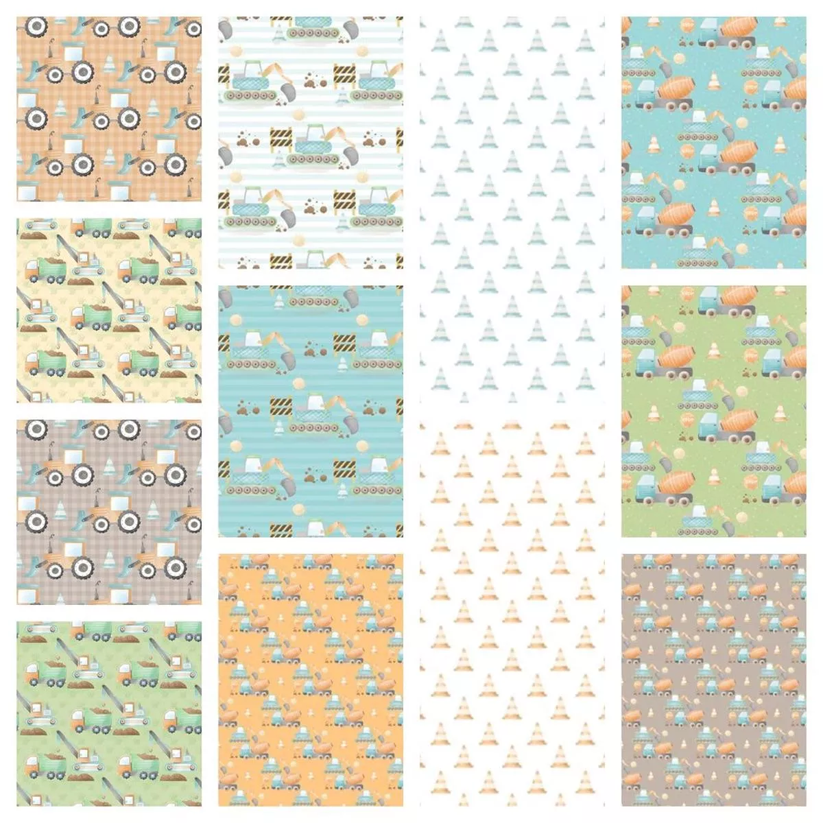 Diggers Fabric Collection – 1/2 Yard Bundle