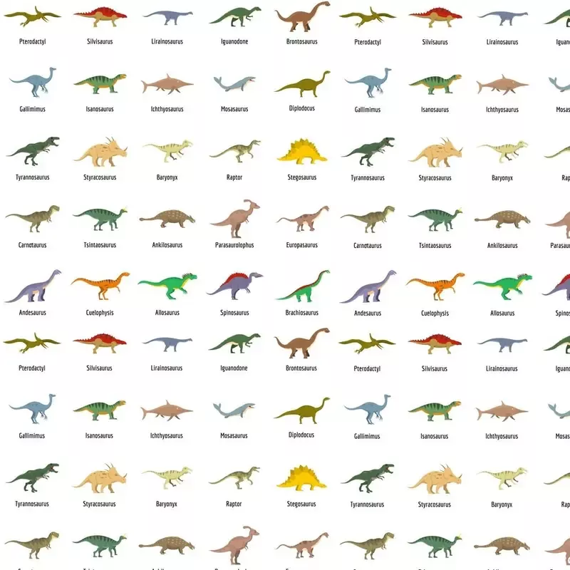 Dinosaur Names Fabric