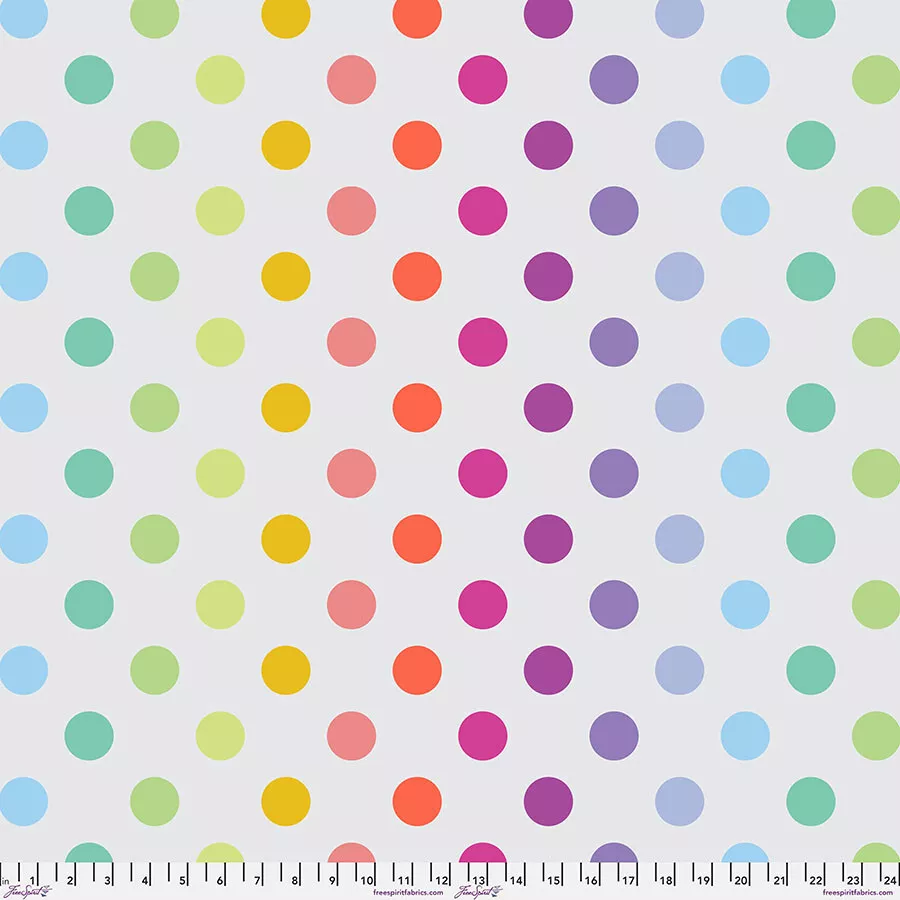 Disco Poms - Minky - Whisper - Graywork - Tula Pink