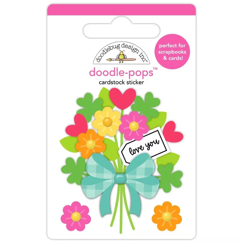 Doodlebug Love You Doodle Pops 3D Stickers 9018