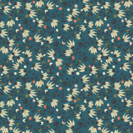 Edge Flower - Teal - Riverbank - Ash Cascade