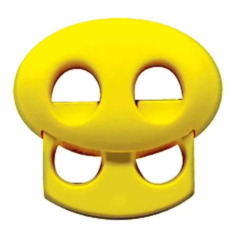 ELAN Flat Cord Stop, 2 Hole, Yellow