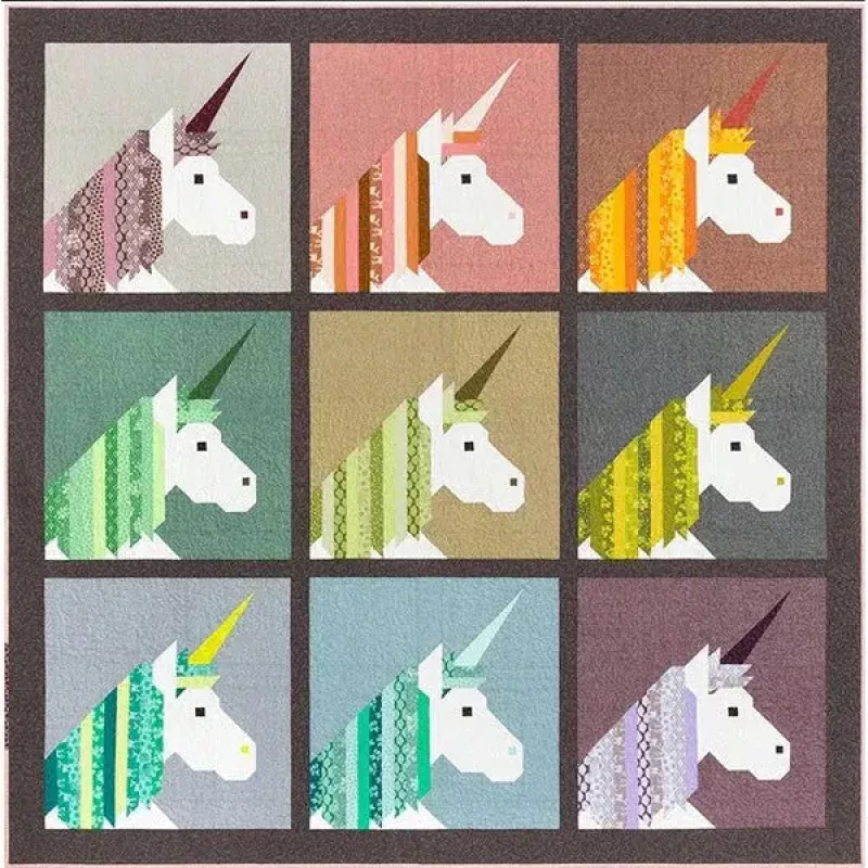 Elizabeth Hartman – Patchwork Quilt Paper Pattern – Lisa the Unicorn