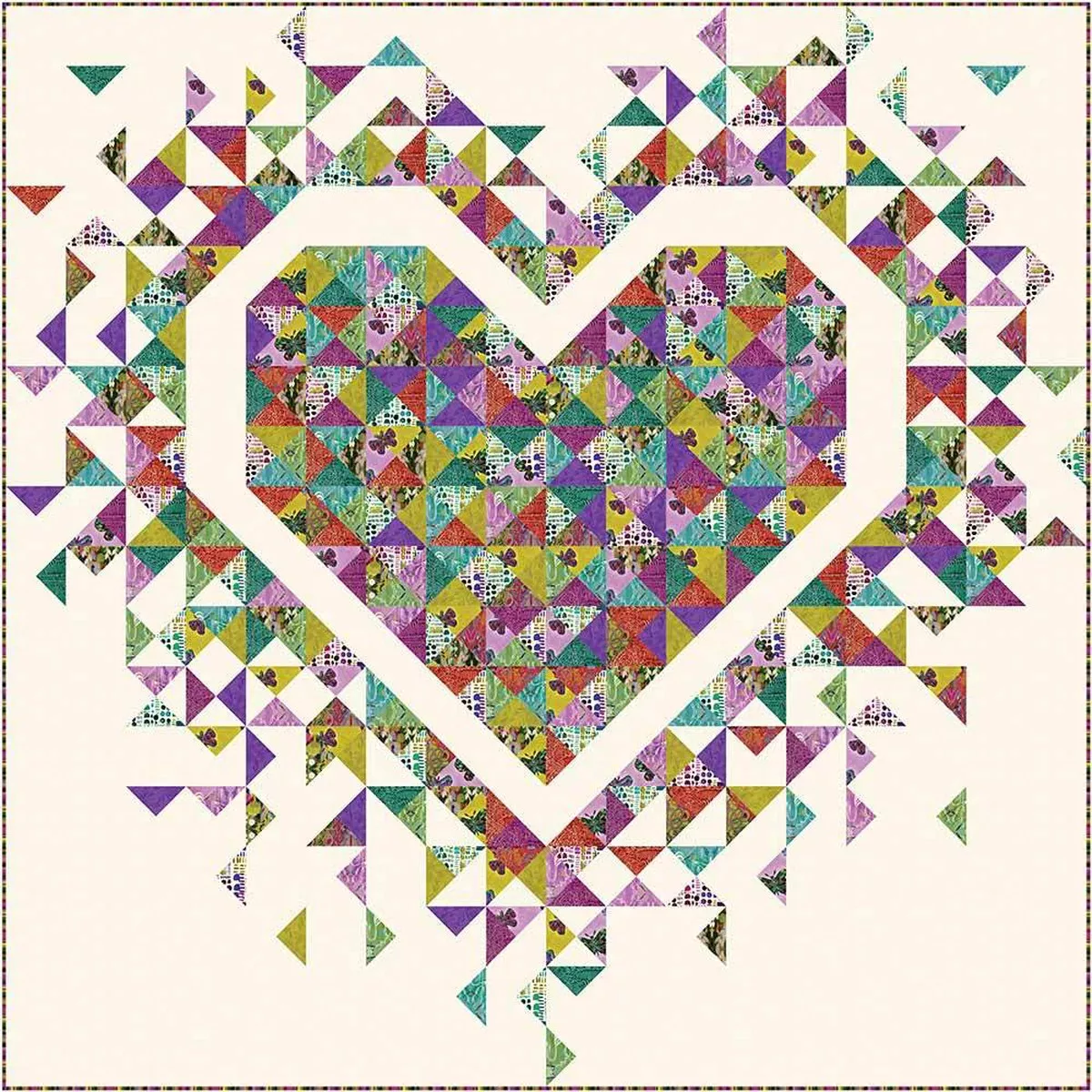 Exploding Hearts Quilt – True Colors – Danielle Duer – Kit