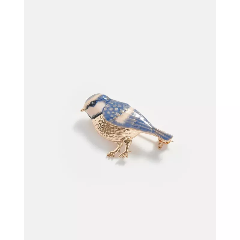Fable England Enamel Blue Tit Brooch