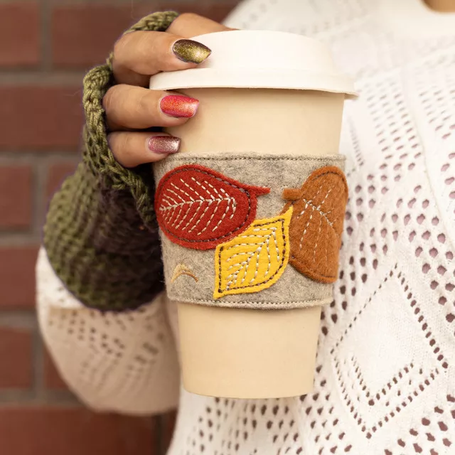Fall Mug Wraps Machine Embroidery USB (OESD)