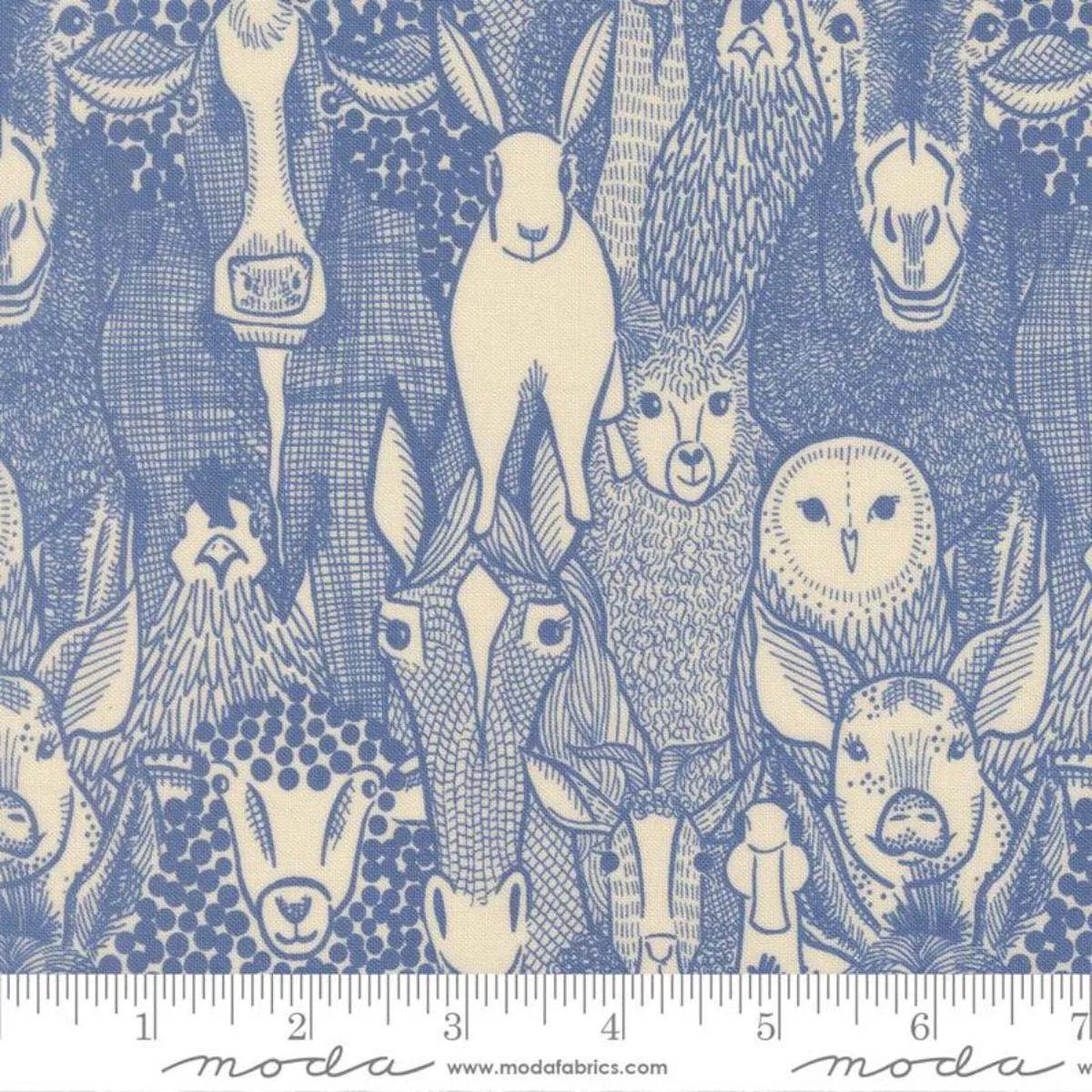 Farm Animals Cobalt by Gingiber