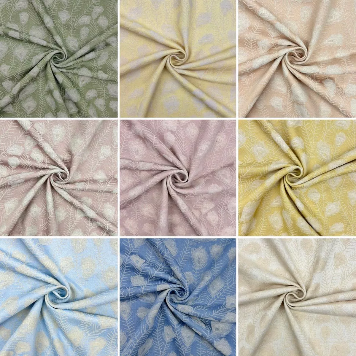 Feather Leaves Linen Viscose Fabric
