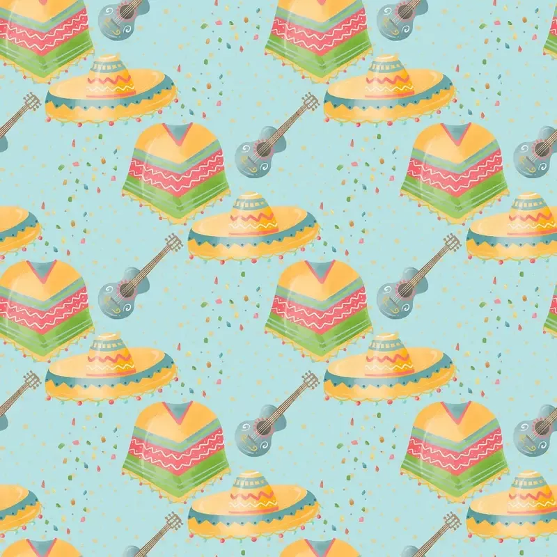 Fiesta! Music Fabric – Blue
