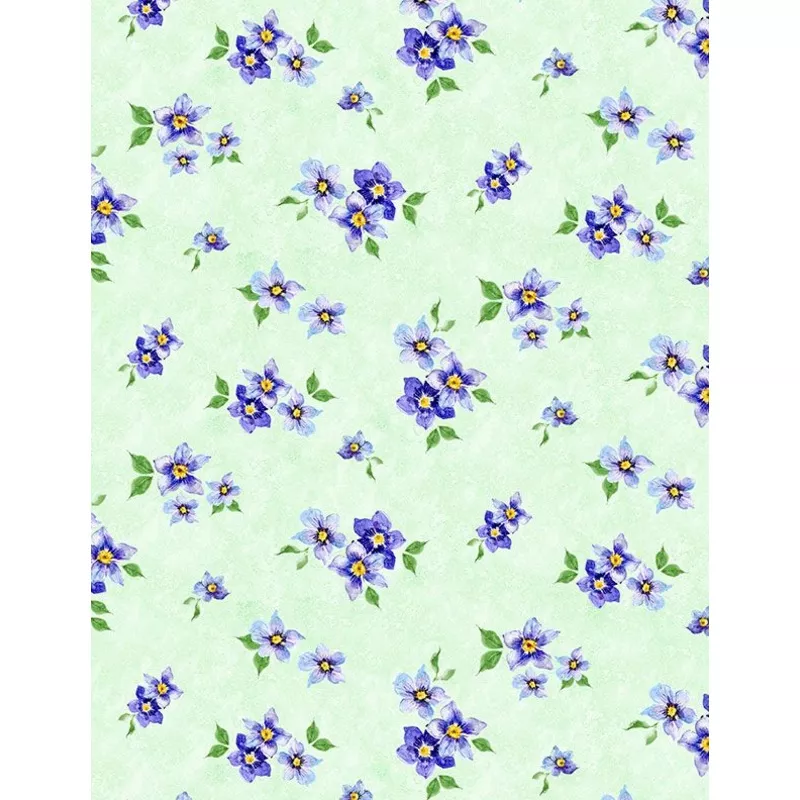Floral Flutter – Pansy Toss – Green – Yardage