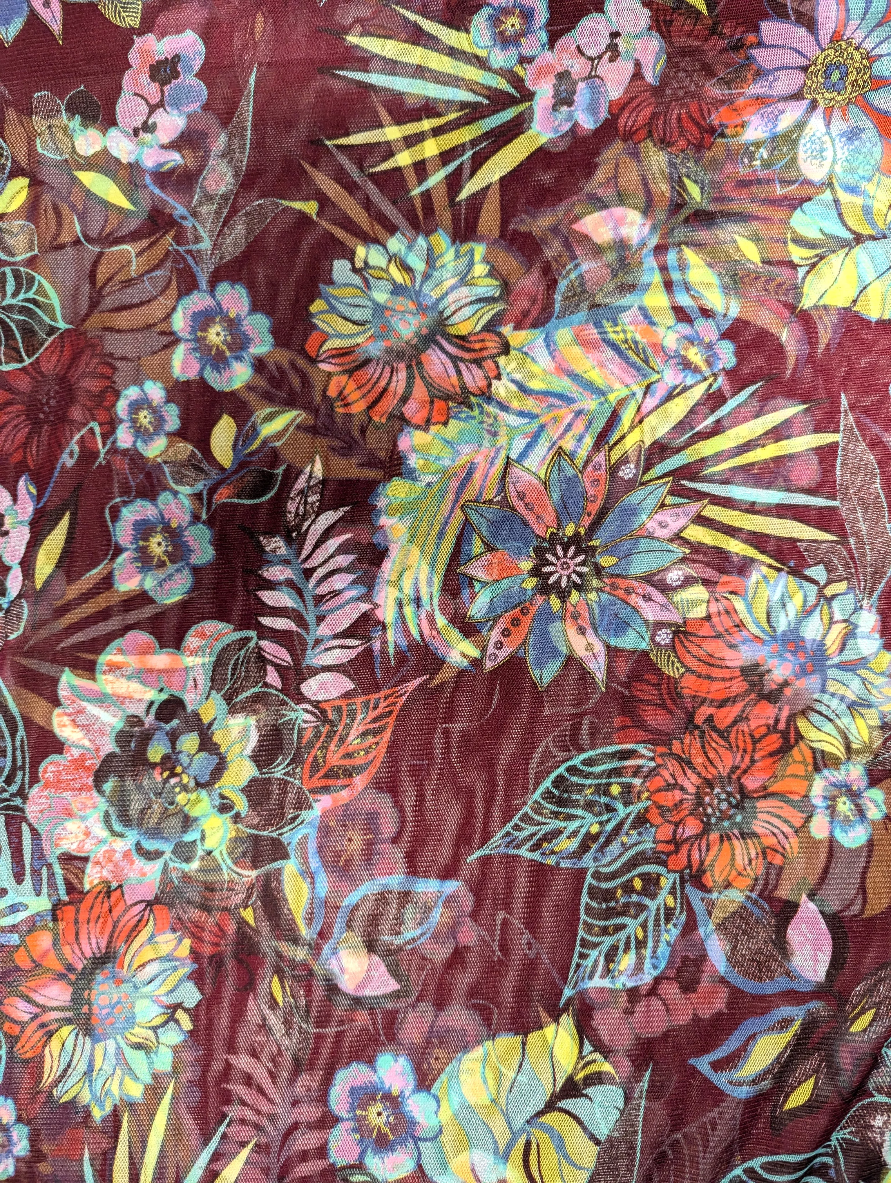 Floral Mesh/Maroon (C&C)