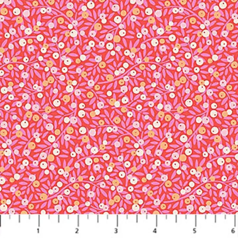 Floral Romance – Berries – Orange – Yardage