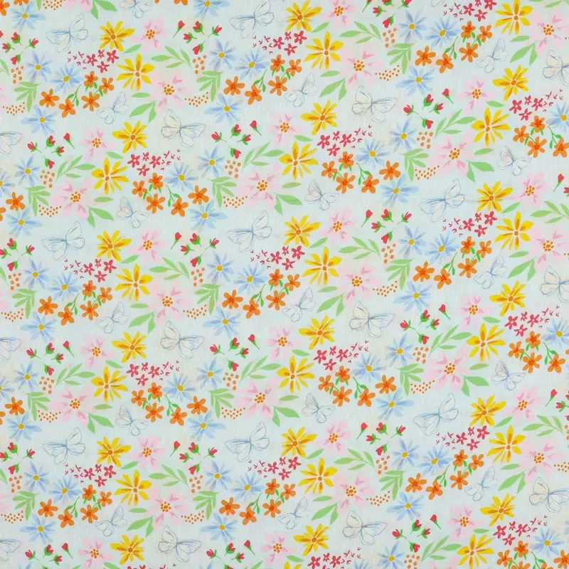 Flying Wild Cloud Fabric in Rayon