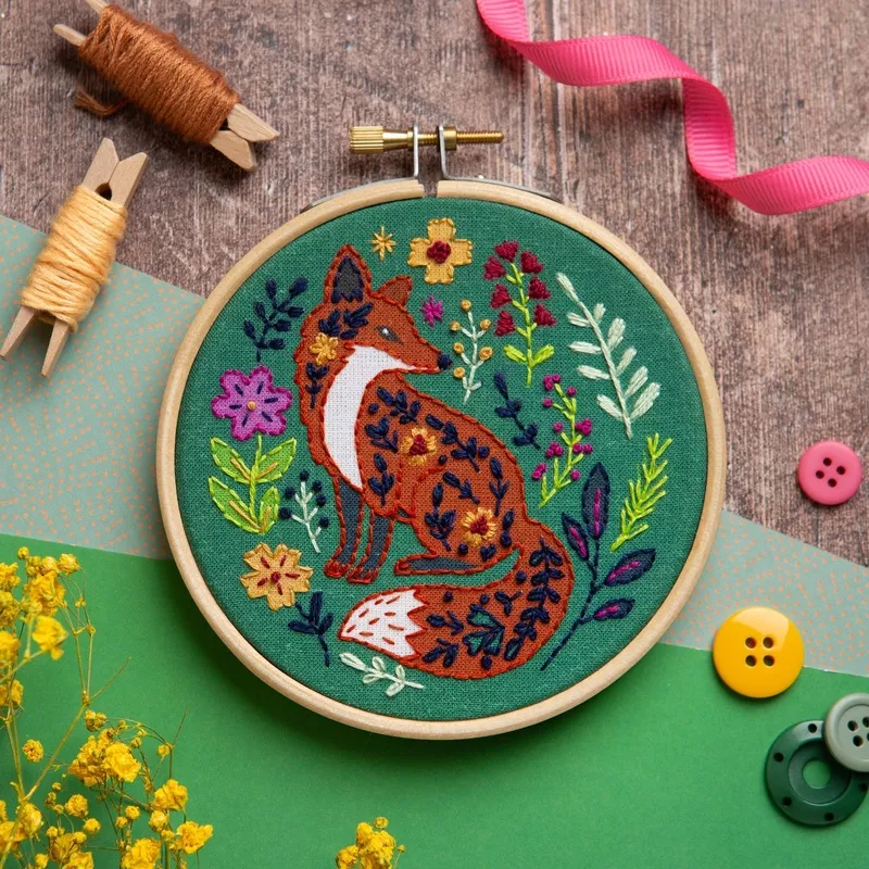Folk Fox Mini Embroidery Kit