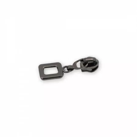 Four 5 Rounded Rectangle Zipper Pulls Gunmetal