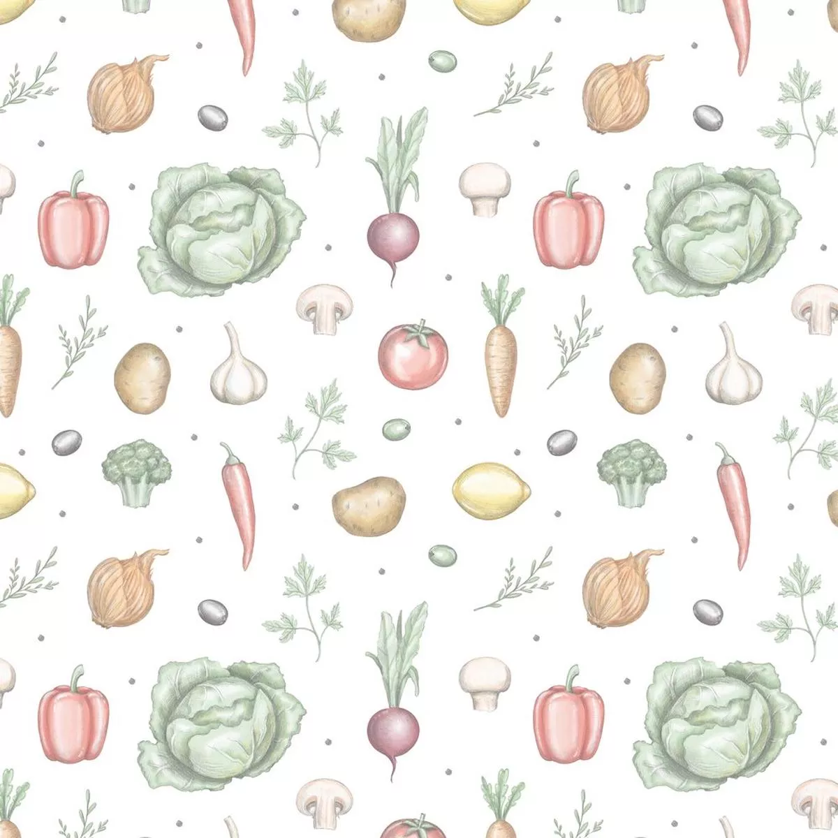 Fresh Vegetables In The Kitchen Fabric