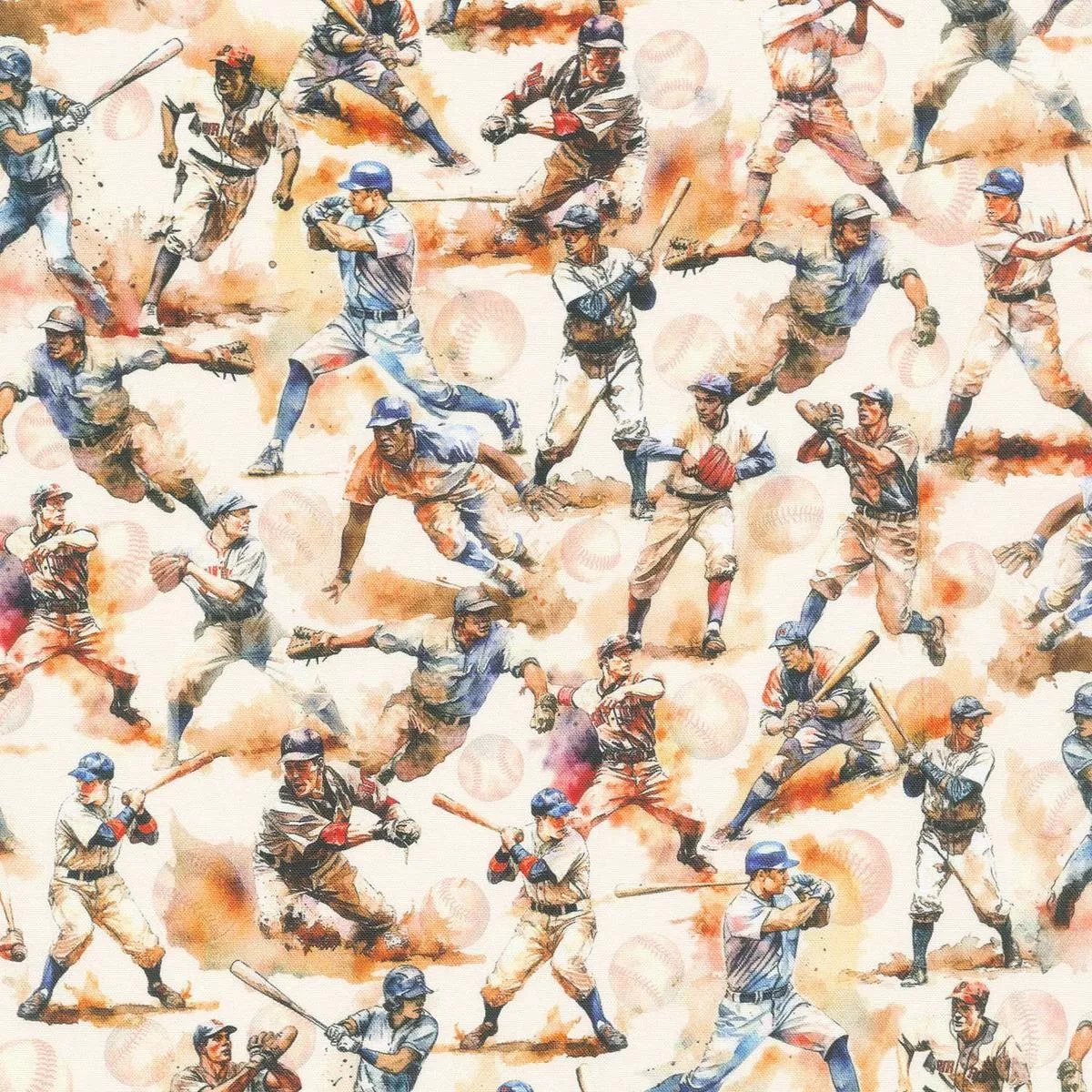 Game Day – Baseball Players Vintage Yardage