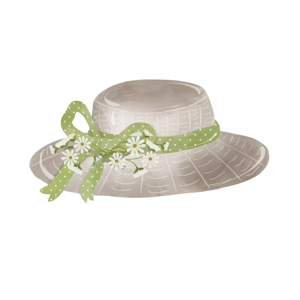 Gardening Hat With Daisies Fabric Panel