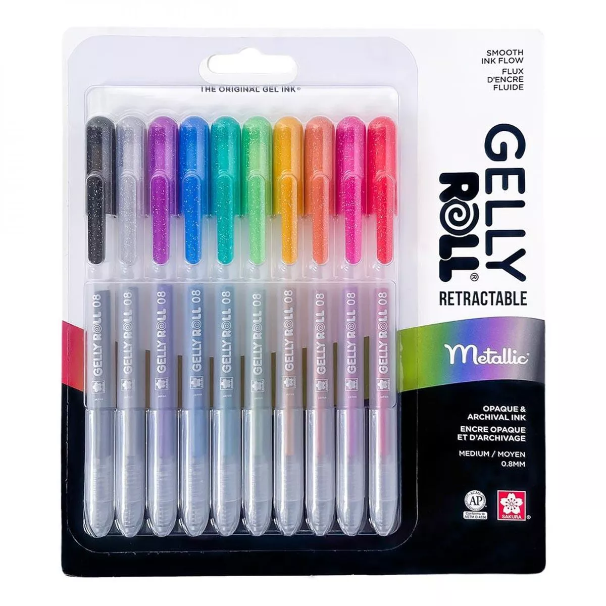 Gelly Roll Retractable Metallic 10 Piece Set