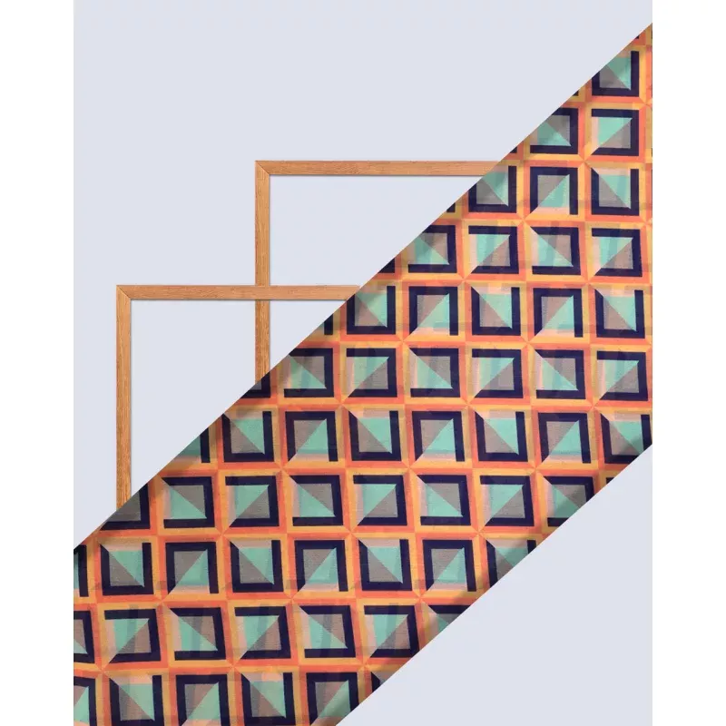 GEOMETRIC DESIGN DIGITAL PRINTED FABRIC (WIDTH-56 INCHES
