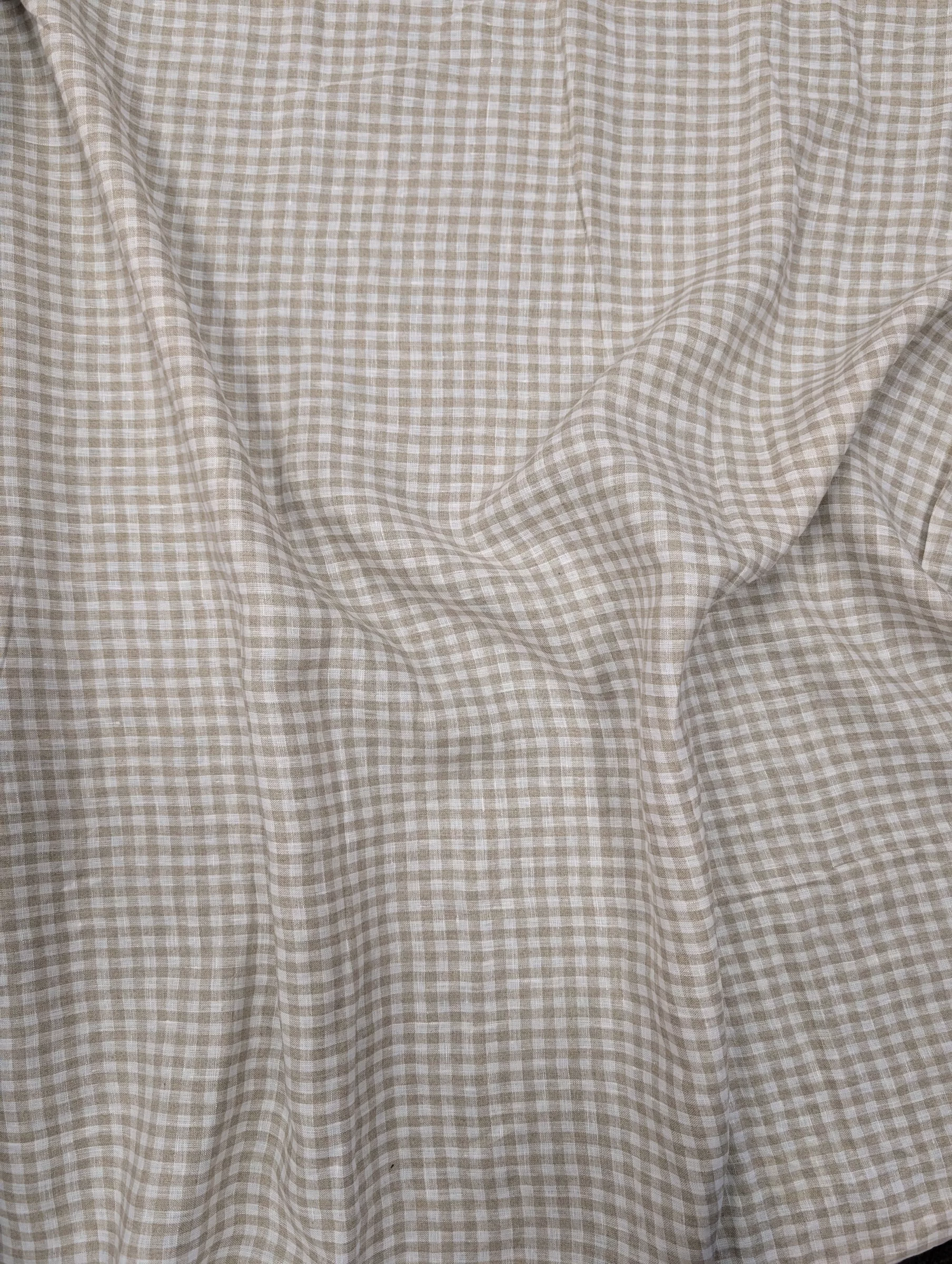 Gingham - Linen - Natural & White
