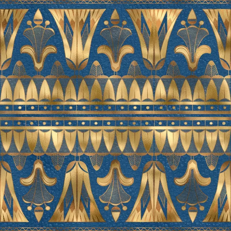 Golden Ancient Egypt Pattern #38 Fabric