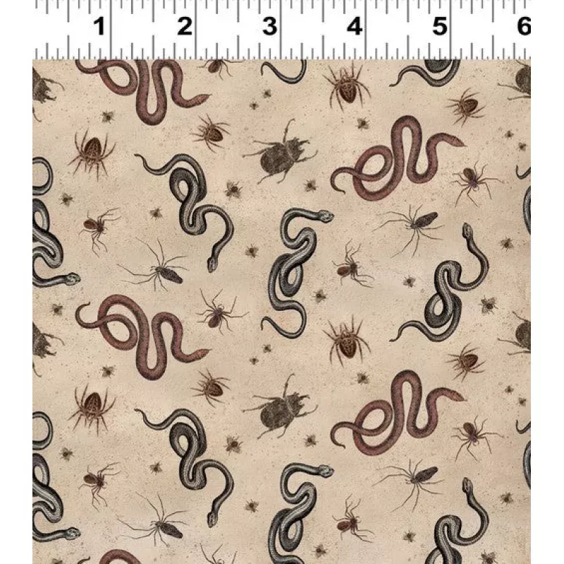 Gothic Halloween – Snakes & Bugs Khaki