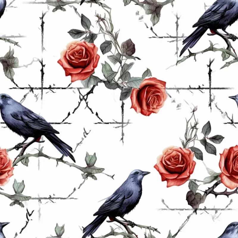 Gothic Rose Garden Pattern #7 Fabric