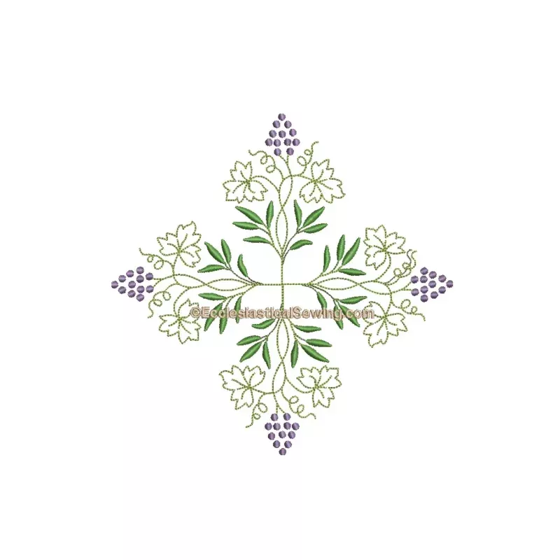 Grape Cluster Embroidery | Digital Machine Embroidery Design