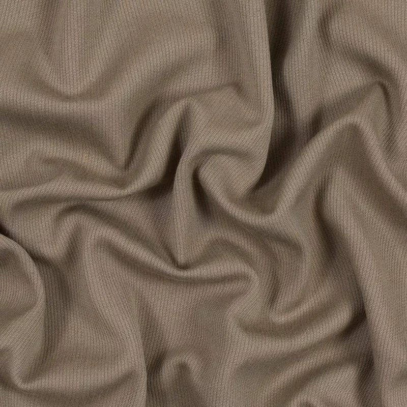 Greige Wool Coating with a Twill Side and a Ottoman Side