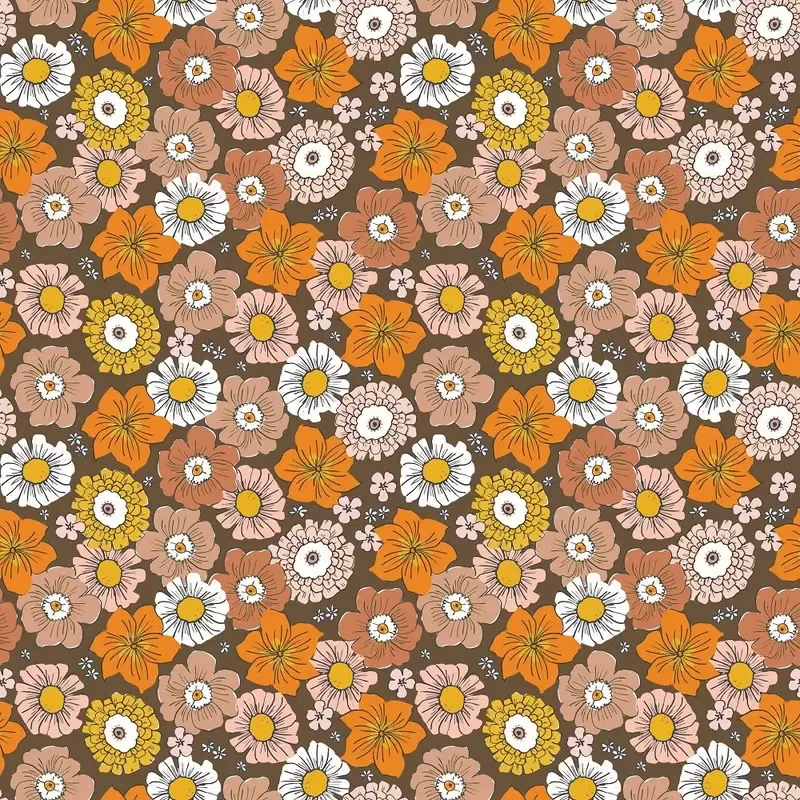 Groovy Garden Flowers #1 Fabric