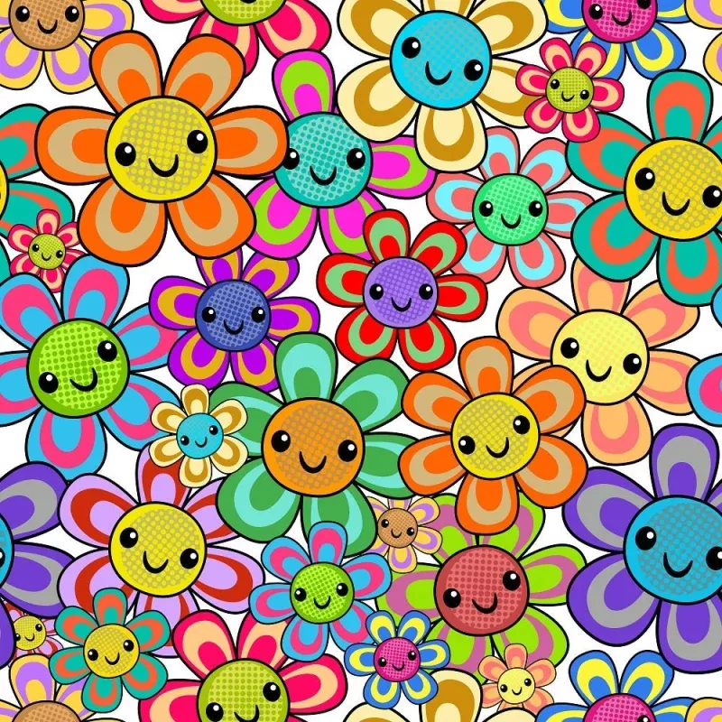 Happy Florals #4 Fabric