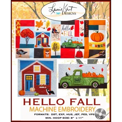 Hello Fall Machine Embroidery Designs (Laurie Kent)