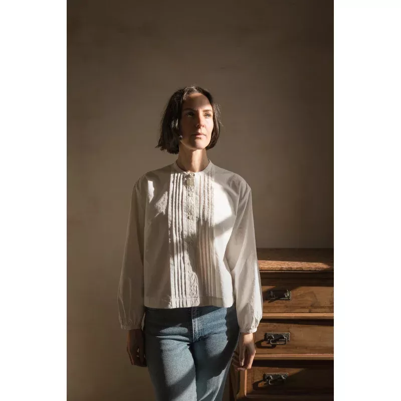 Henriette pleated blouse|PDF&Printed