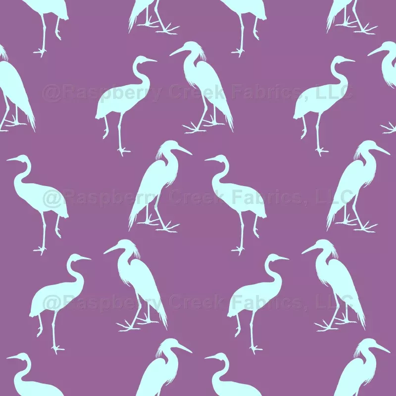 Heron Pattern, Bird Pattern, Egret, Crane, Nature, Lilac