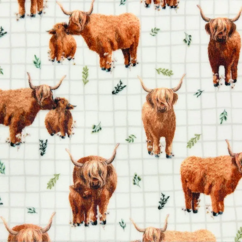 Highland Grid Penny Digital Cloud Cuddle 58/60 Fabric Per Yard