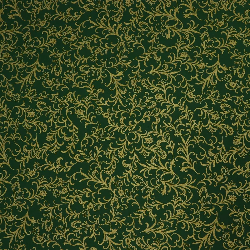 Holiday Keepsakes Fabric Collection – Elegant Scrolls Hunter Green