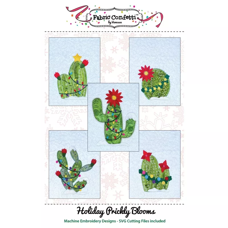 Holiday Prickly Blooms for Machine Embroidery