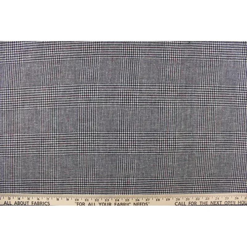 Houndstooth Wool Fabric in Multi
