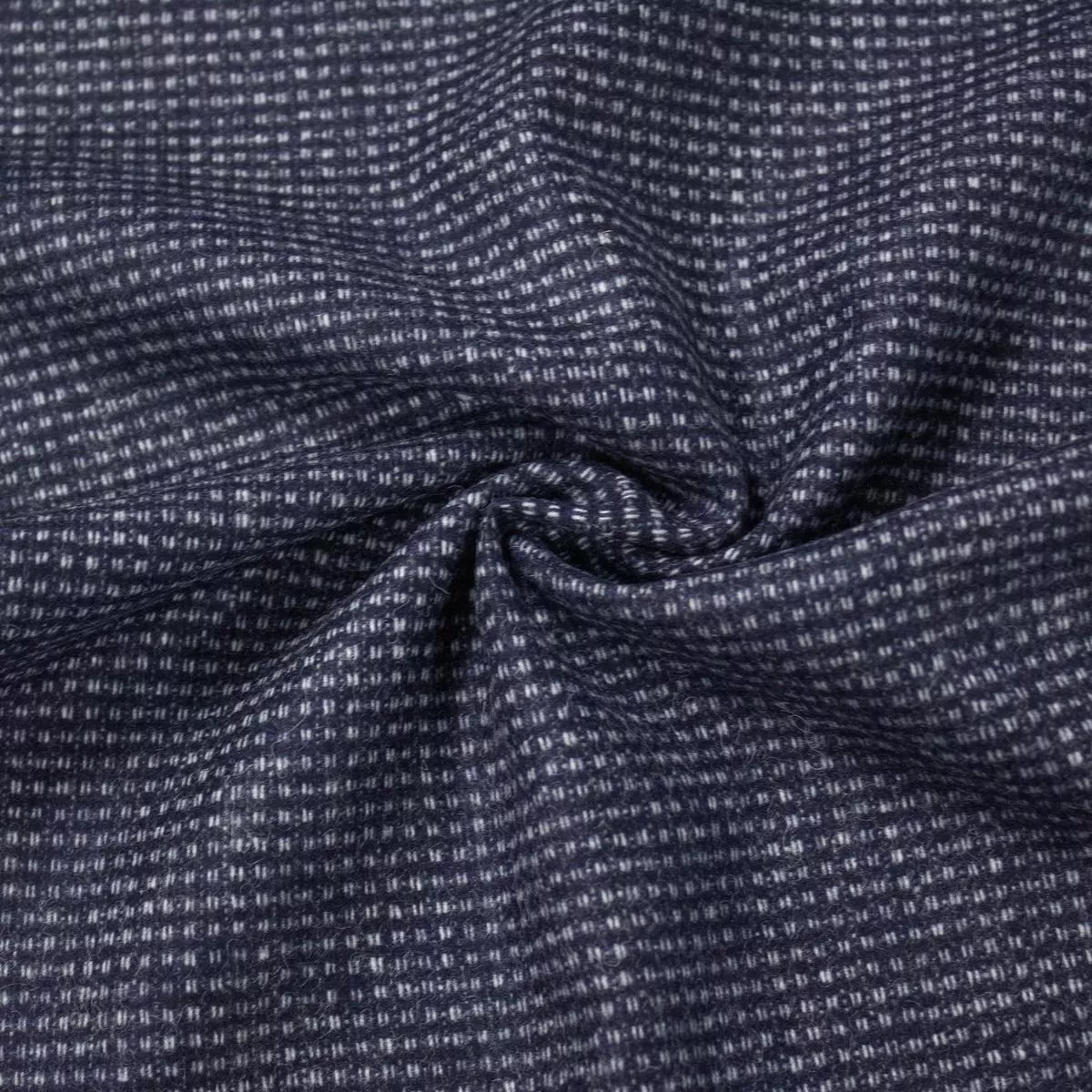 Jason Blue Check Wool Blend Fabric