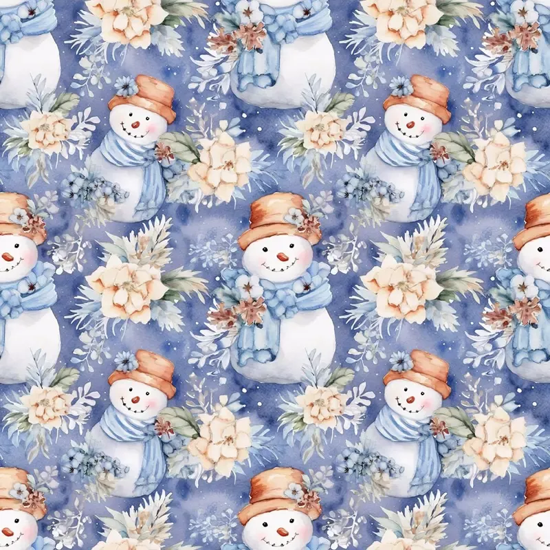 Jolly Snowmen Pattern #14 Fabric