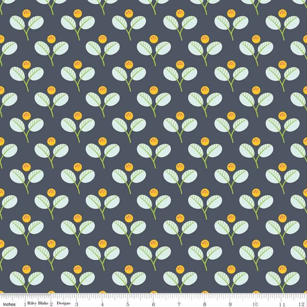 Jubilee Leaf Navy – Riley Blake Cotton Fabric