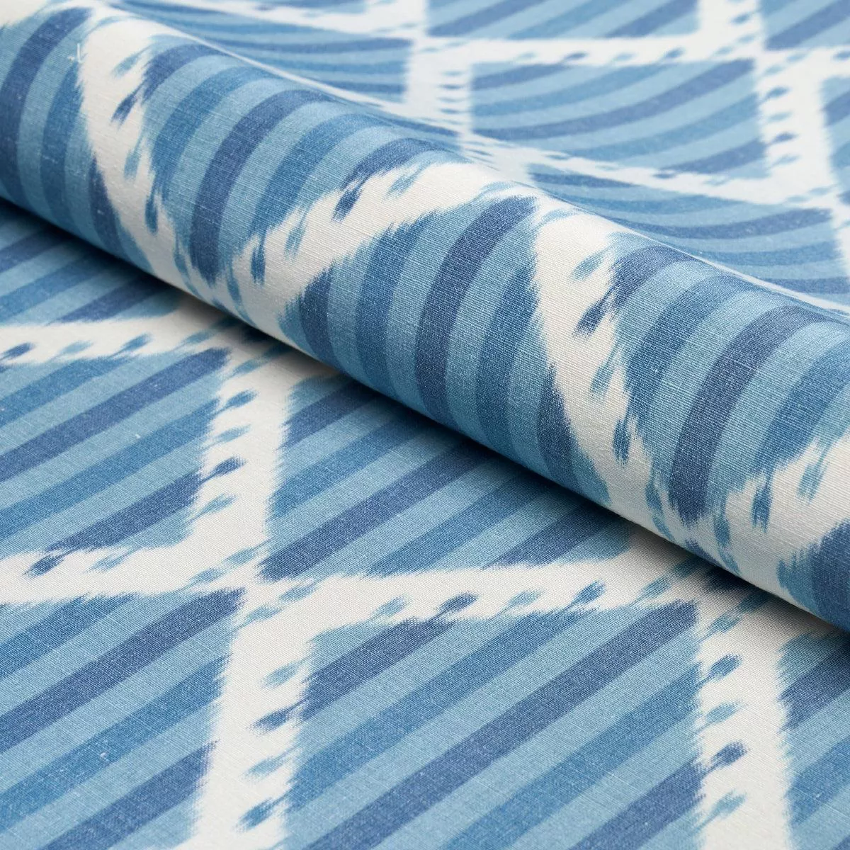 Kai Striped Ikat Blue Fabric