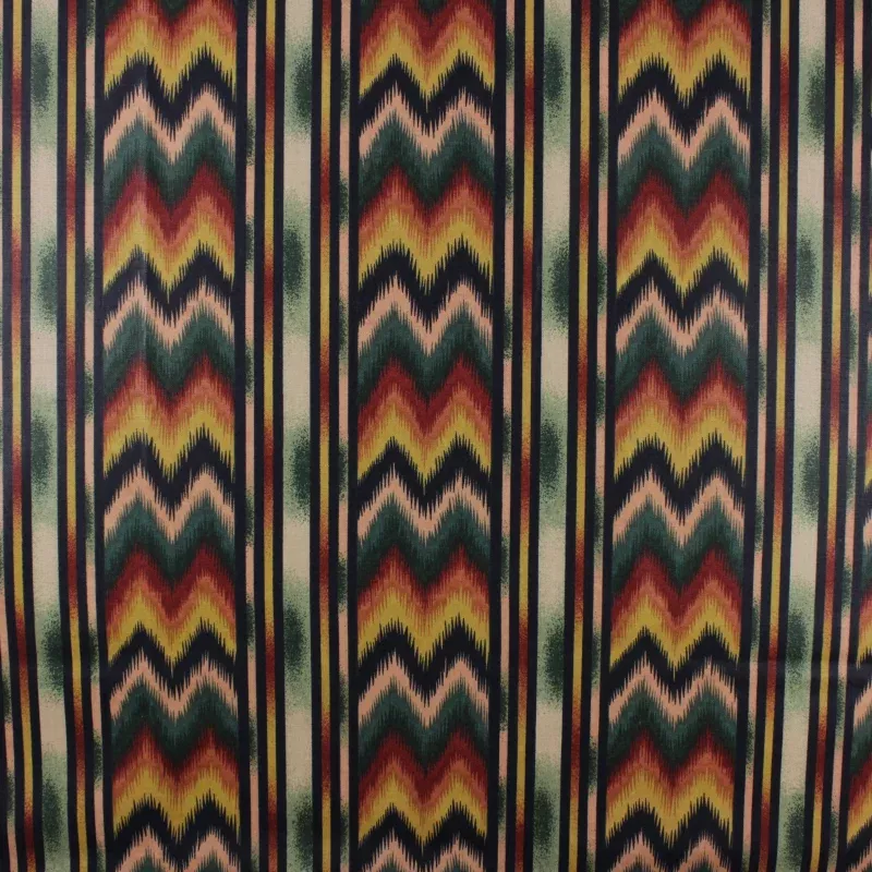 Kashmir Chevron Stripe Fabric in Multi